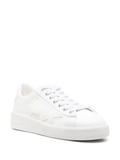 Golden Goose Minimalist White Low-top Sneakers With Tonal Star Detail