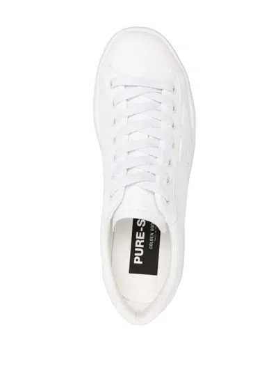 Golden Goose Minimalist White Low-top Sneakers With Tonal Star Detail