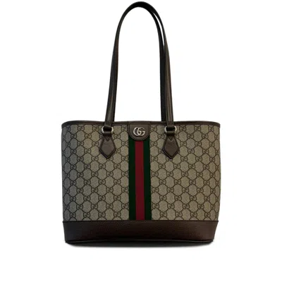Gucci Ophidia Gg Canvas Medium Tote Bag In Brown