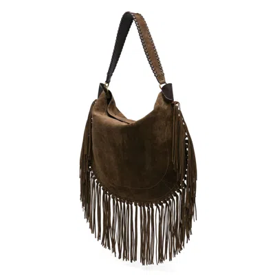 Isabel Marant Oskan Hobo Soft Shoulder Bag In Brown Suede