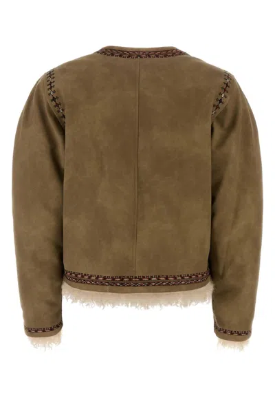Isabel Marant Étoile Isabel Marant Etoile Women Cappuccino Synthetic Leather Cely Jacket In Brown