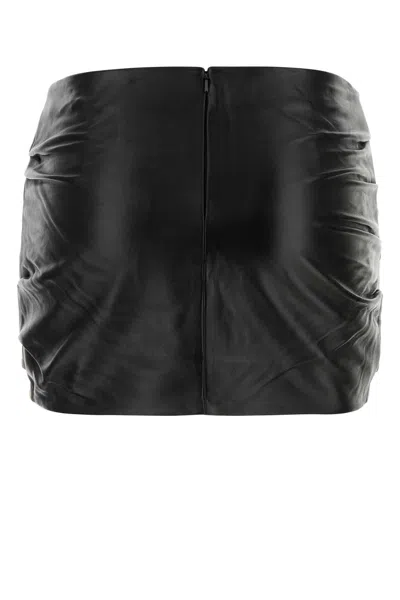 Isabel Marant Women Black Leather Chani Mini Skirt In Black