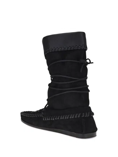 Isabel Marant Almond Toe Ankle Boots With Tassel Detail In Black