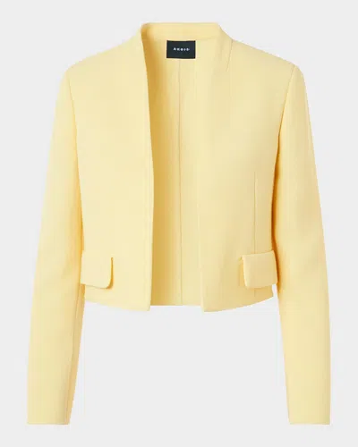 Akris Helena Wool Crepe Open-front Short Jacket In Yellow