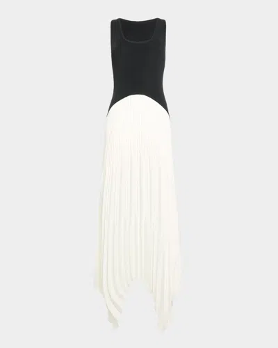 Ramy Brook Davinia Pleated Drop-waist Maxi Dress In White