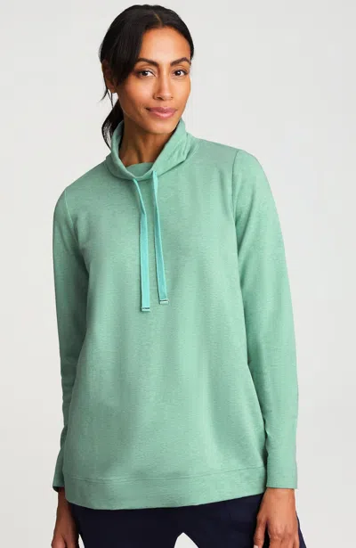 Jjill J.jill Fit Heathered Mock-neck Sweatshirt In Green
