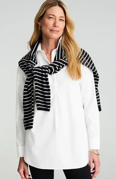 Jjill J.jill Non-iron Popover Tunic In White