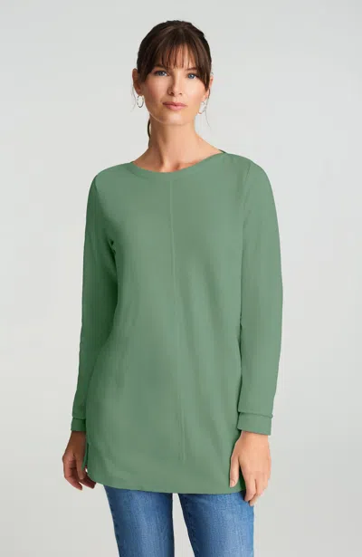 Jjill J.jill Pure Jill Tea-dyed Boat-neck Tunic In Green
