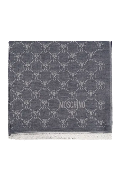Moschino Scarf With Monogram In Blue