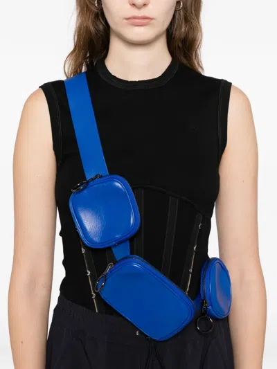 Off-white Zip Pouch Cross-body Bag In Blue