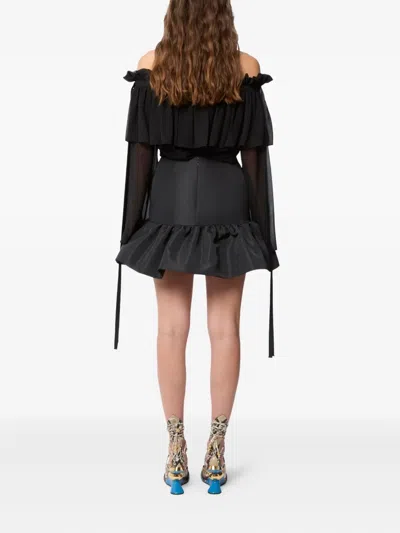 Nina Ricci Midi Skirt Featuring Ruffled Hem Detail In Black