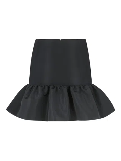 Nina Ricci Midi Skirt Featuring Ruffled Hem Detail In Black