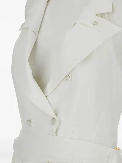 Elisabetta Franchi Double-breasted Belted Vest In White