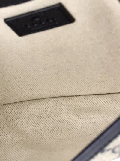 Pre-owned Gucci Ophidia Flap Gg Coated Canvas With Leather Belt Bag In Blue