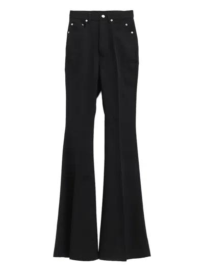 Rick Owens Temple Flared Trousers In Black