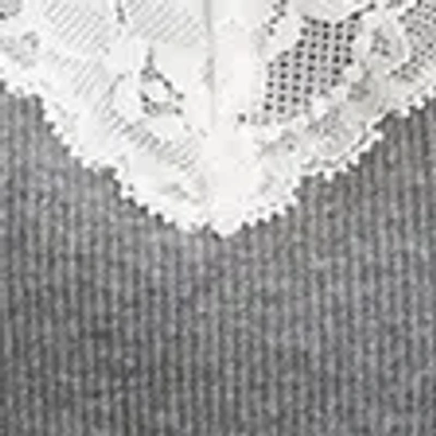 Abercrombie & Fitch Bra-free Lace-trim Rib Cami In Gray