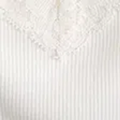 Abercrombie & Fitch Bra-free Lace-trim Rib Cami In White