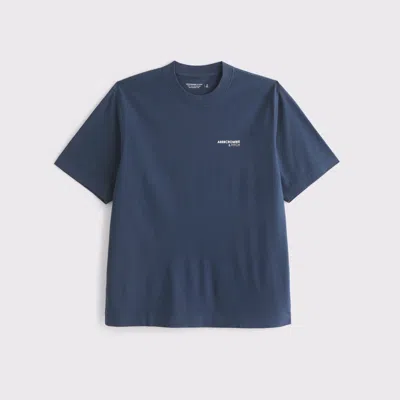 Abercrombie & Fitch Premium Heavyweight 2.0 Micro-logo Tee In Blue