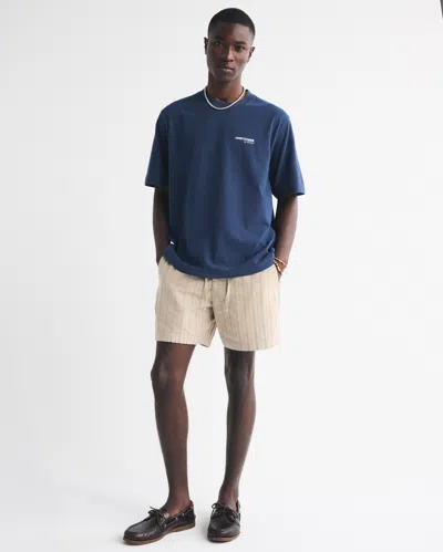 Abercrombie & Fitch Premium Heavyweight 2.0 Micro-logo Tee In Blue