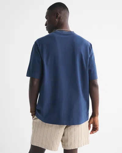 Abercrombie & Fitch Premium Heavyweight 2.0 Micro-logo Tee In Blue