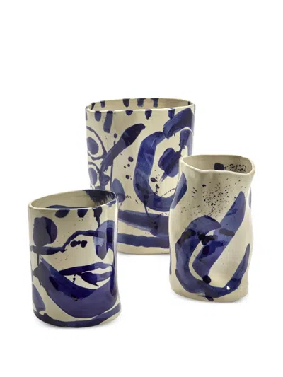 Serax Small Sophia Abstract-print Vase In Blue