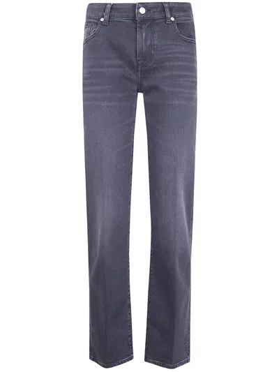 7 For All Mankind Calie Straight Leg Denim Trousers In Gray