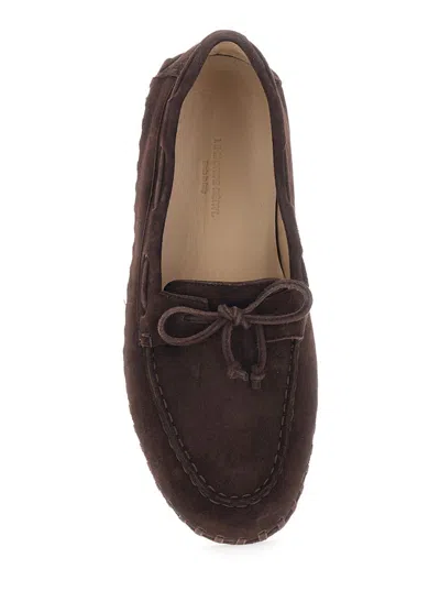 Le Monde Beryl Bow-tie Detail Stitched Loafers In Brown