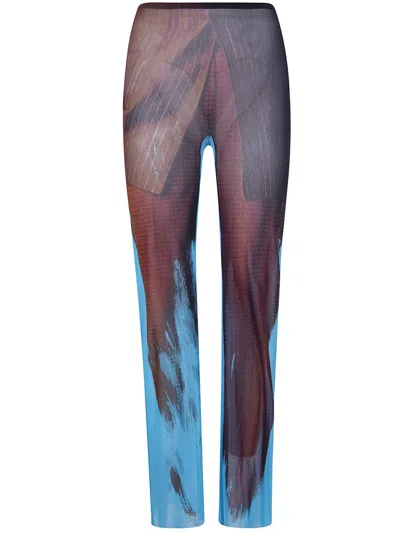 Jean Paul Gaultier Reedition Tennis Costume Sheer Print Trousers In Multi