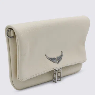 Zadig & Voltaire White Rock Grained Leather Shoulder Bag In Neutral
