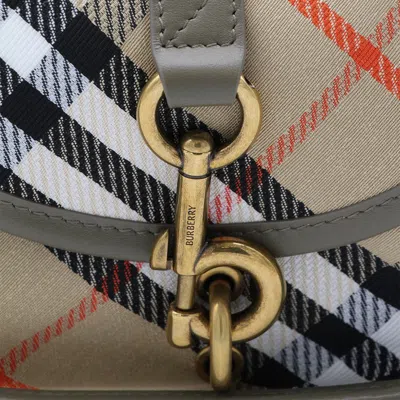 Burberry Embroidered Canvas Mini Messenger B Clip Crossbody Bag In Multi