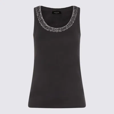 Fabiana Filippi Top Embellished Neckline Sleeveless Design Style In Black