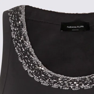 Fabiana Filippi Top Embellished Neckline Sleeveless Design Style In Black