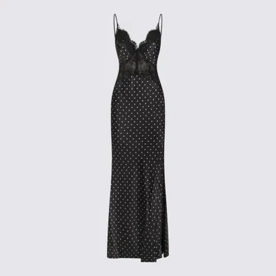 Self-portrait Self Portrait Polka Dot Long Dress In Black