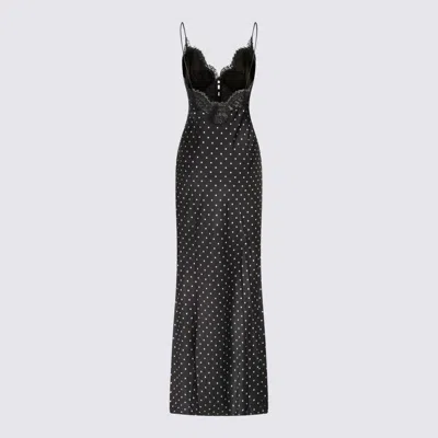Self-portrait Self Portrait Polka Dot Long Dress In Black
