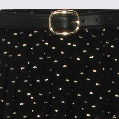 Self-portrait Black Viscose Skirt In Black