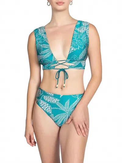 Robin Piccone Women's Romy High Waist Bikini Bottom In Ocean In Blue