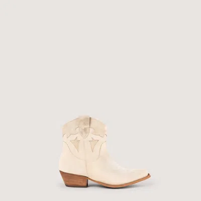 Kali Shoes Women's Vicky Shine Texan Ankle Boots In Beige In Neutral