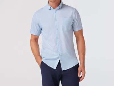 Mizzen + Main Leeward Short Sleeve Shirt In White Triangle Dash In Blue