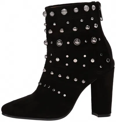 Badgley Mischka Women's Kurt Studs Embellished Suede Leather Ankle Booties In Black In Black