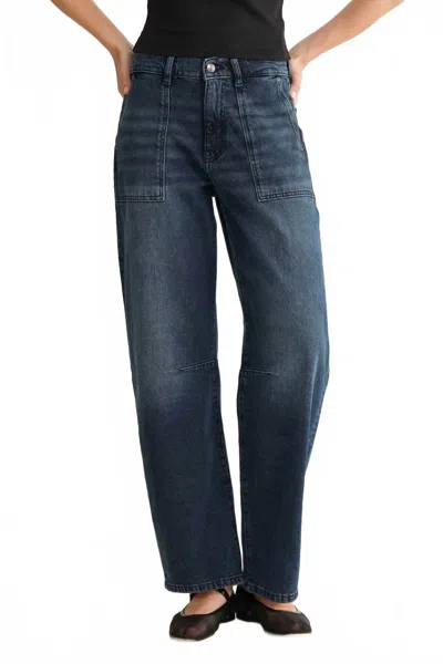 Warp & Weft Bna Soft Curve Barrel Jeans In Saturday Night In Blue