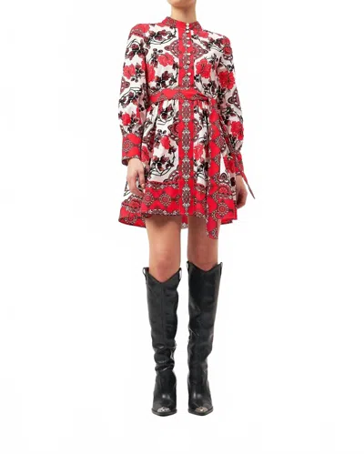 Beyond By Vera Nella Mini Dress In Atlas Crimson In Multi