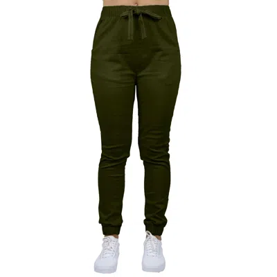 Galaxy By Harvic Women's Loose Fit Twill Jogger Pants In Green
