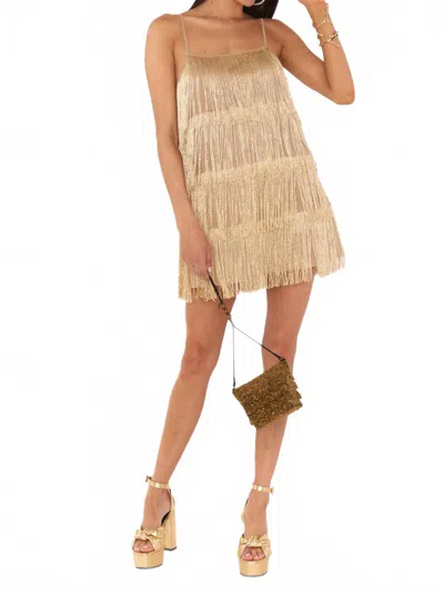 Show Me Your Mumu Buchanan Mini Dress In Gold Rush In Brown