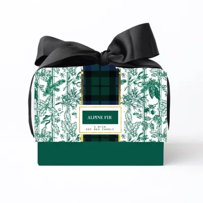 8 Oak Lane Alpine Fir 3-wick Boxed Soy Wax Candle In White In Green