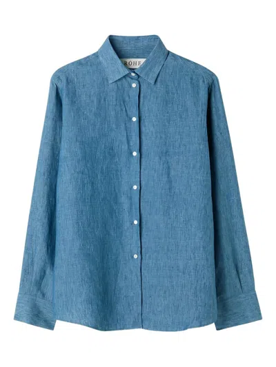 Rohe Chambray Buttoned Shirt In Blue