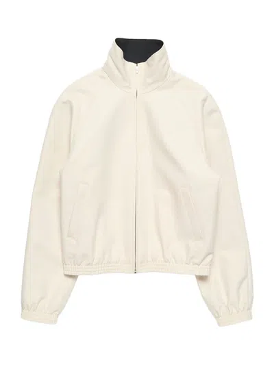 Acne Studios Satin Logo Jacket In White