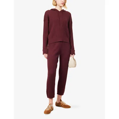 Simkhai Womens Sangria Cable-knit Straight-leg Cotton And Cashmere Trousers Xs In Burgundy