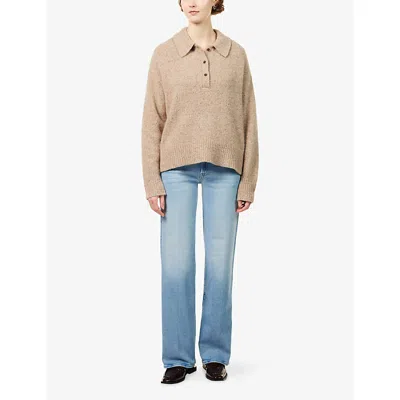 Mother Womens Blowing In The Wind The Mid Rise Maven Sneak Cotton-blend Jeans In Blue