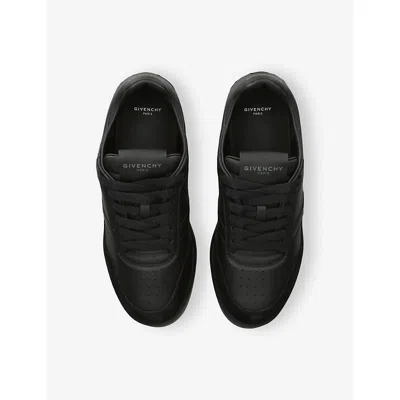 Givenchy Black Calf Leather Bos Taurus Low Top Sneakers In Multi