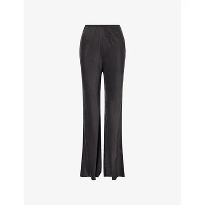 Dissh Womens Black Kyra Bias-cut Silk Trousers In Gray